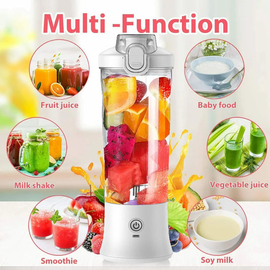 Portable Blender 600ML Electric Juicer Fruit Mixers 4000mAh USB Rechargeable Smoothie Mini Blender Personal Juicer colorful Cup